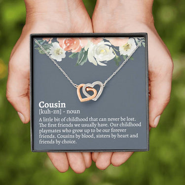 Cousin (noun) Interlocking Hearts Necklace - Love You This Much